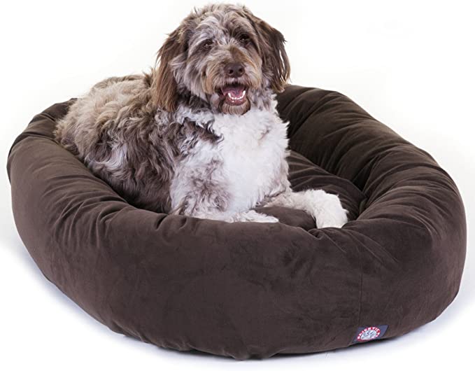 Chocolate Suede Bagel Dog Bed By Majestic Pet Products